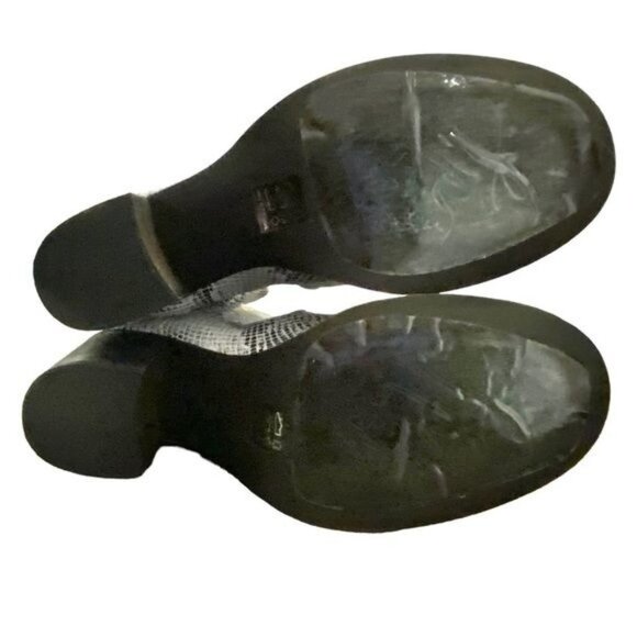 Free People Elle Boot Block Heel Snakeskin Boot White Grey 39 9 - Picture 15 of 16